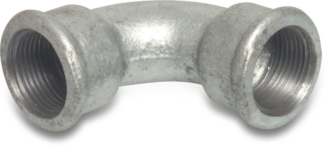 Profec Nr. 2A Bend 90° cast iron galvanised 3" female thread 25bar DVGW